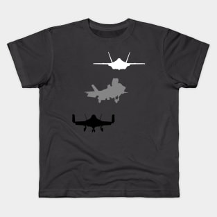 F-35 Lightning Military Aircraft A/B/C Variants Kids T-Shirt